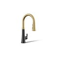 thumbnail image 1 of Kohler 23766-WB-BMB Tone Voice-Activated Sink, Touchless Kitchen Faucet with Pull Down Sprayer, Matte Black with Moderne Brass, 1 of 7