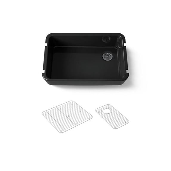 Kohler 24268-7 34 in. Undermount Single Bowl Farmhouse Kitchen Sink - Black