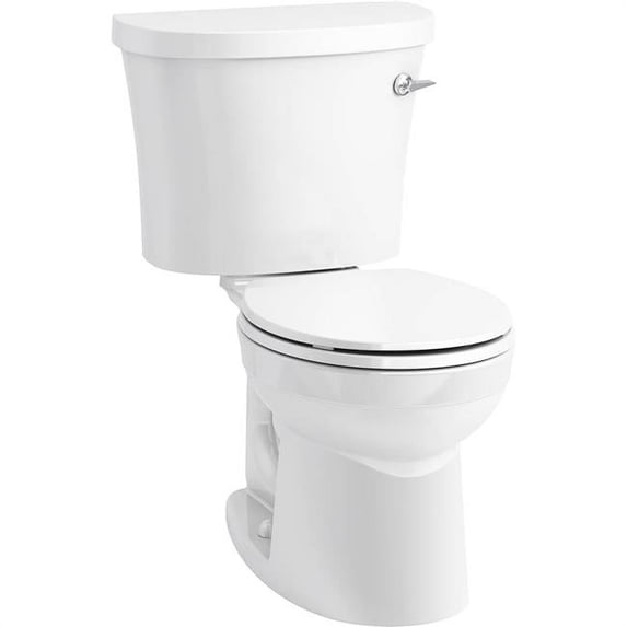 Kohler K-25097-RA-0 1.28 GPF Kingston Round-Front Toilet with Right-Hand Trip Lever - 2 Piece