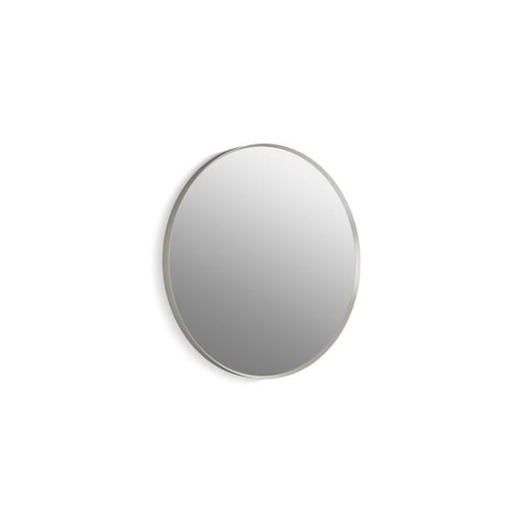 Kohler 26050-BNL 28 in. Round Framed Mirror - Brushed Nickel