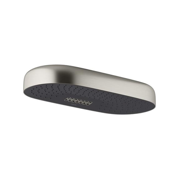 Kohler 26297-BN 2F 18 ft. 2.5 GPM Statement Oblong Two-Function Rain Head - Vibrant Brushed Nickel