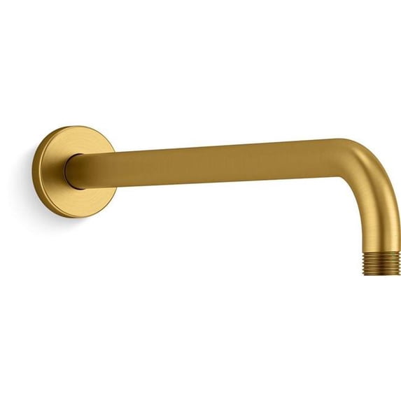 Kohler 26322-2MB 16 in. Statement Wall-Mount Single-Function Rainhead Arm & Flange - Vibrant Brushed Moderne Brass
