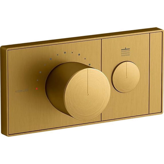 Kohler K-26345-9 Anthem Thermostatic Valve Trim Only - Vibrant Brushed Moderne Brass