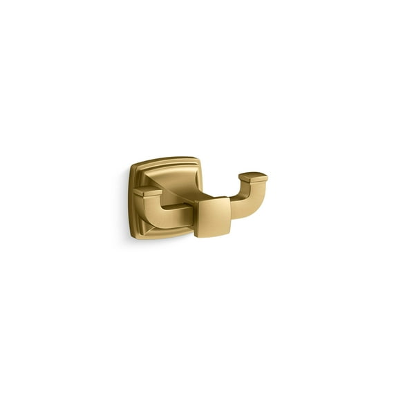Kohler K-27411 Riff Double Robe Hook - Vibrant Brushed Moderne Brass