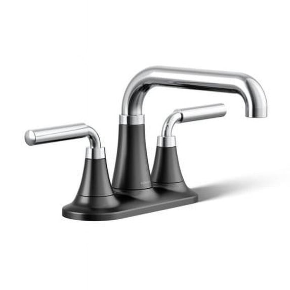 Kohler 27414-4-CBL 1.2 GPM Tone Center Set Bathroom Sink Faucet - Polished Chrome with Matte Black