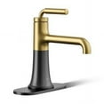 thumbnail image 1 of Kohler K-27415-4K Tone 1 GPM Single Hole Bathroom Faucet - Matte Black with Moderne Brass, 1 of 4