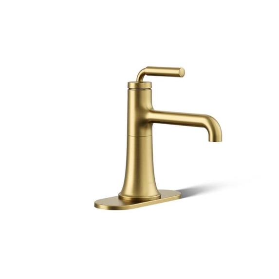 Kohler K-27415-4K Tone 1 GPM Single Hole Bathroom Faucet - Vibrant Brushed Moderne Brass