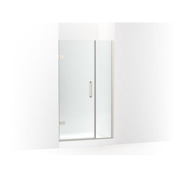 Kohler 27600-10L-BNK 71.5 x 40.37 in. Composed Frameless Pivot Shower Door with 0.37 in. Thick Crystal Clear Glass - Anodized Brushed Nickel