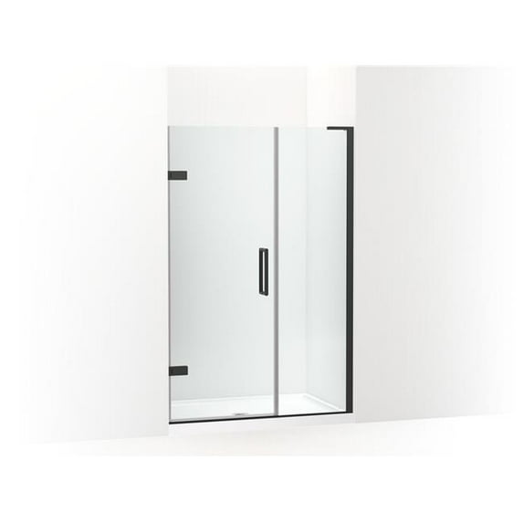 Kohler 27604-10L-BL 71.5 x 46 in. Composed Frameless Pivot Shower Door with 0.37 in. Thick Crystal Clear Glass - Matte Black