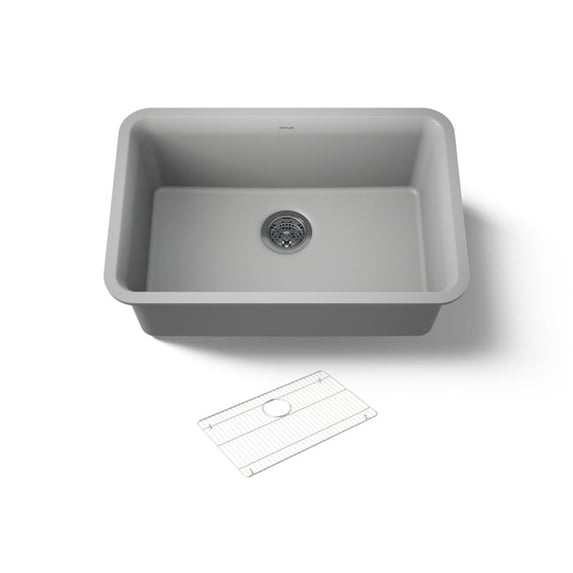 Kohler 28000-CM4 27.5 in. Undermount Single Bowl Kitchen Sink - Matte Gray