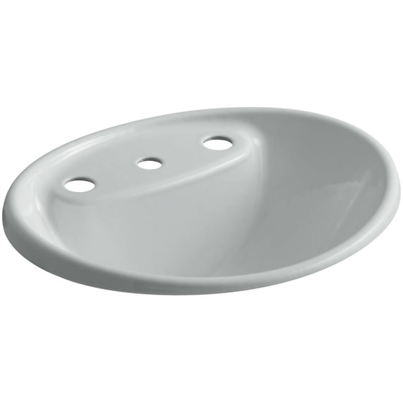 Kohler K-2839-8 Tides 20" Drop In Enameled Cast Iron Bathroom Sink - Grey