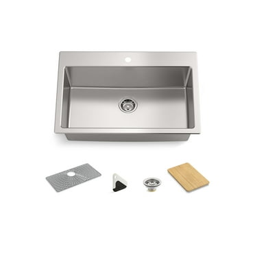 Kohler K-28902-1Ac Bentham 33" Undermount Single Basin Stainless Steel Kitchen Sink -