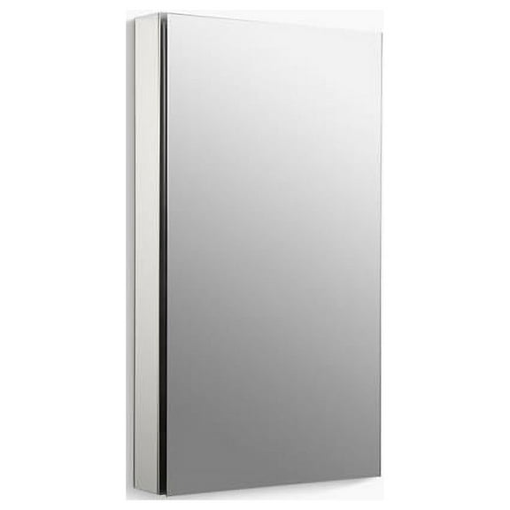 Kohler K-2918-PG-SAA 20 x 36 in. Catalan Aluminum Single-Door Medicine Cabinet with 107 deg Hinge - Satin Anodized Aluminum