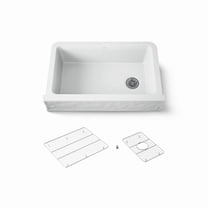 Kohler 29825-CM6 36 in. Undermount Single Bowl Farmhouse Kitchen Sink with Faceted Design - Matte White