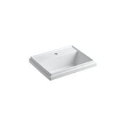 Kohler K-2991-1-0 Tresham Rectangular Drop-in Sink with Single Faucet Hole, White