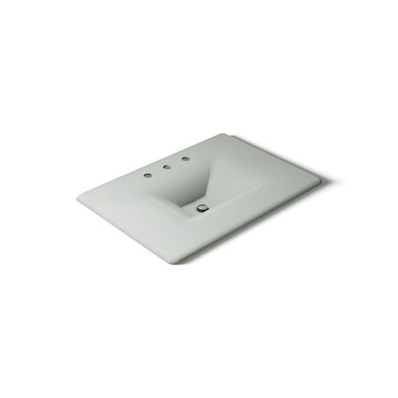 Kohler 3049-8-FF 31 in. Enameled Cast Iron Vanity Top with Integrated Rectangular Sink & 8 CC - Sea Salt