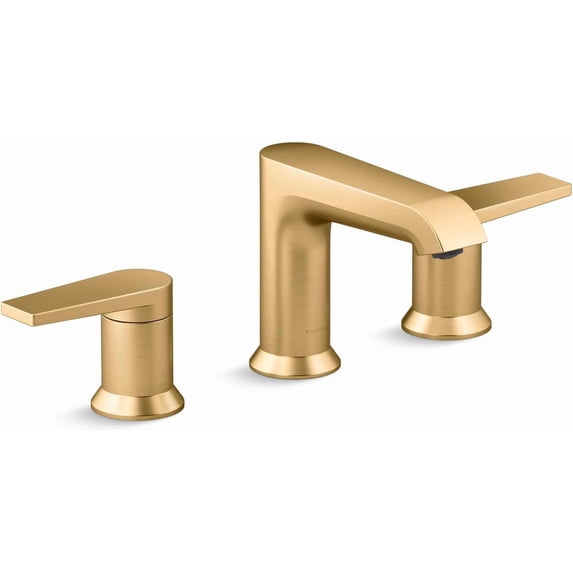 Kohler K-37893-4-2MB Hint Widespread Bathroom Sink Faucet, Bathroom Faucets, 1.2 GPM, Vibrant Brushed Moderne Brass