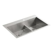 Kohler K-3839-1 Vault 33" Double Basin Top-Mount/Under-Mount 18-Gauge Stainless Steel