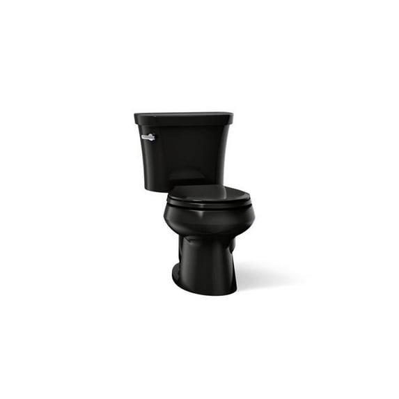 Kohler 3947-7 Round Front Toilet, 1.28 GPF - Black
