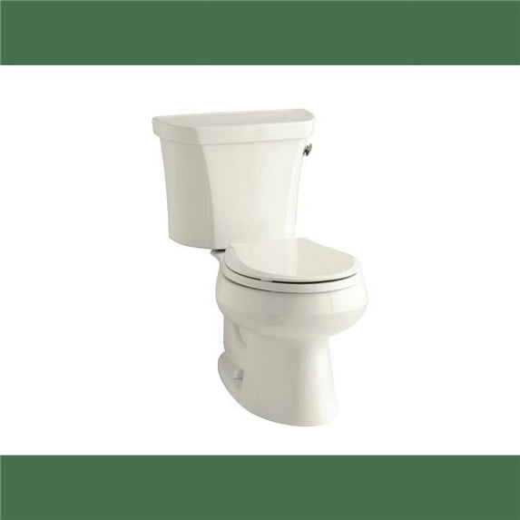 Kohler K-3997-UR-96 1.28 GPF Two-Piece Round Toilet with 12 in. Rough In, Right Hand Trip Lever & Insuliner from the Wellworth Collection, Biscuit