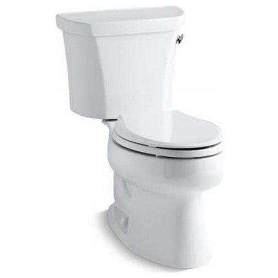 Kohler K-3998-RZ-0 1.28 gpf Wellworth Elongated Toilet with Right-Hand Trip Lever, Tank Cover Locks & Insulated Tank, White
