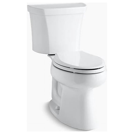 Kohler K-3999-TR-0 1.28GPF Highline Comfort 2 Piece Elongated Chair Height Toilet with Right-Hand Trip Lever & Tank Cover Locks - White