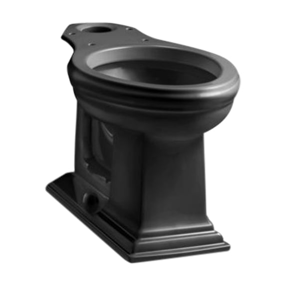 Kohler K-4380-7 Memoirs Comfort Height Elongated Chair Height Toilet Bowl, Black Black