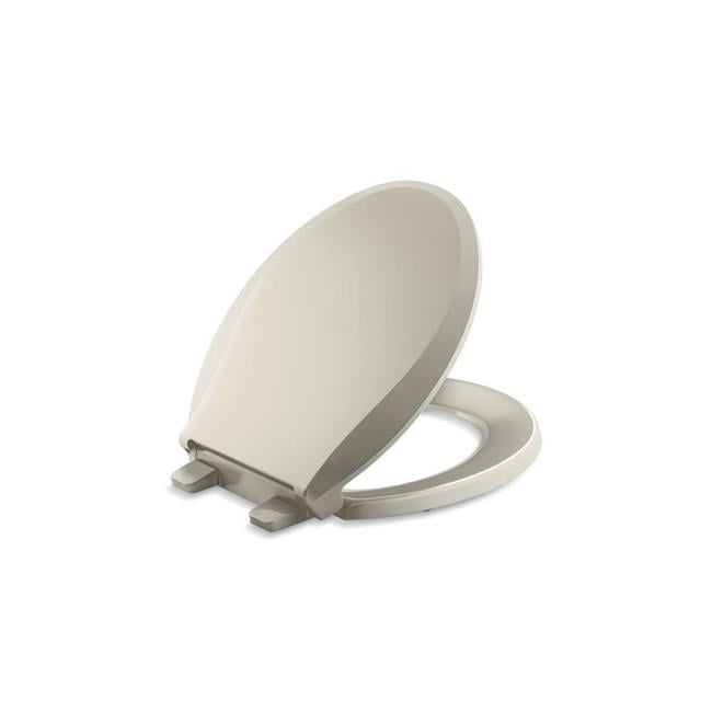 Kohler 4639-RL-G9 Cachet Ready Latch Quiet-Close Round-Front Toilet Seat - Sandbar