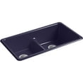 thumbnail image 1 of Kohler K-5312 Iron Tones 33" Drop In Double Basin Cast Iron Kitchen Sink - Blue, 1 of 7