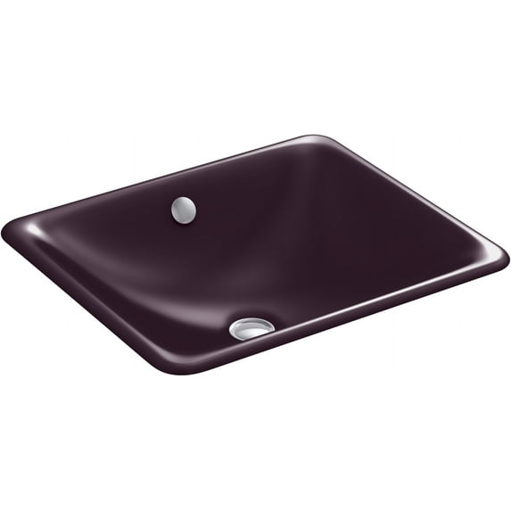 Kohler K-5400 Iron Plains 18-9/16" Drop In Enameled Cast Iron Bathroom Sink - Black Plum