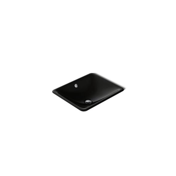 Kohler 5400-7 18.5 in. Rectangular Drop-In Undermount Bathroom Sink - Black