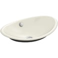 thumbnail image 1 of Kohler K-5403-P5 Iron Plains 20-3/4"L Cast Iron Drop-In Semi-Vessel Sink - Off White, 1 of 9