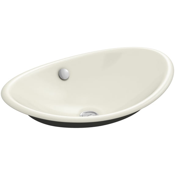 Kohler K-5403-P5 Iron Plains 20-3/4"L Cast Iron Drop-In Semi-Vessel Sink - Off White