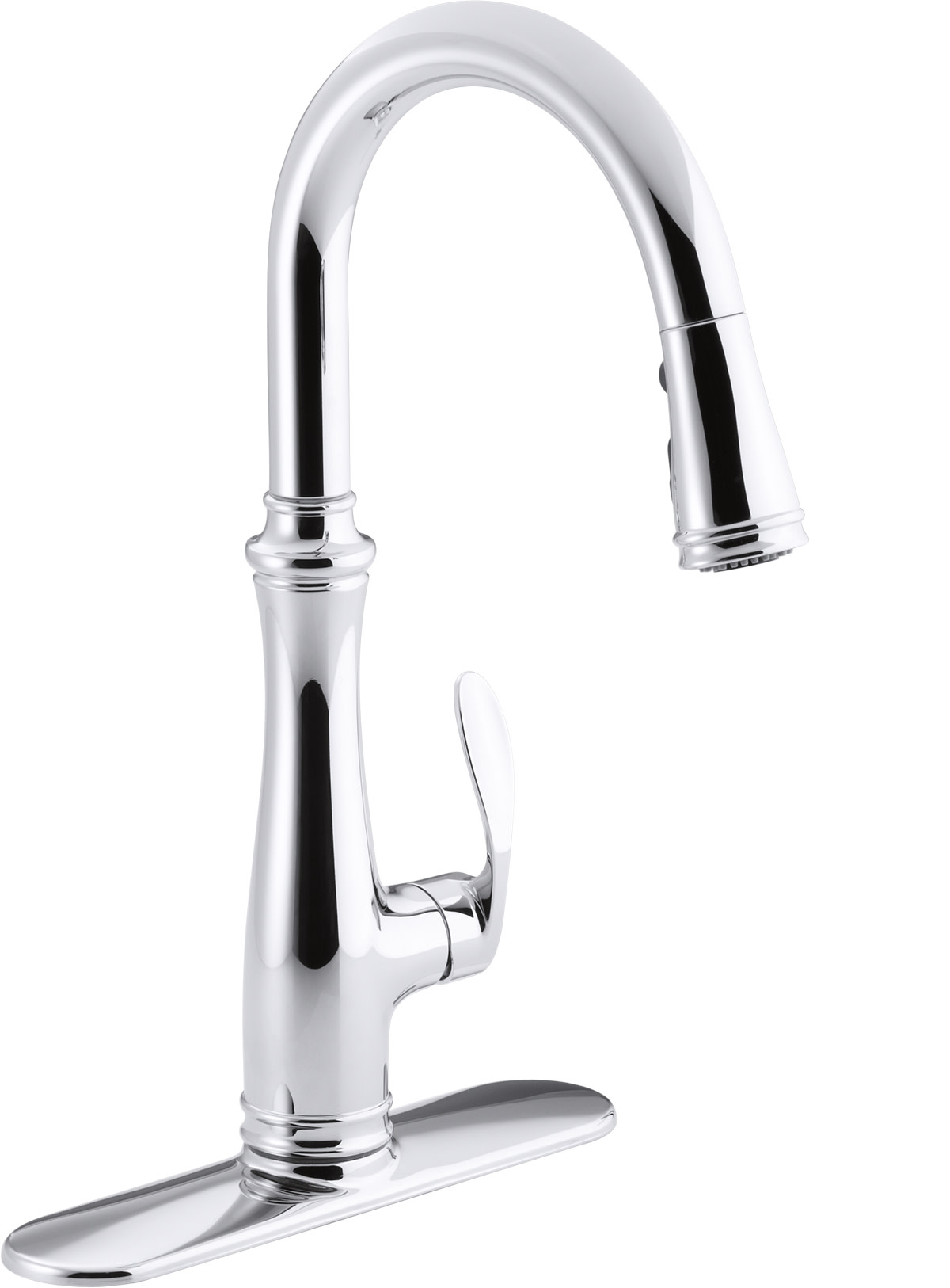 Kohler K-560-VS Bellera Pull-Down Kitchen Faucet In Vibrant Stainless - Single Handle, Magnetic Docking Sprayhead