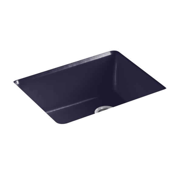 Kohler K-5872-5Ua1 Riverby 25" Undermount Single Basin Cast Iron Kitchen Sink - Blue