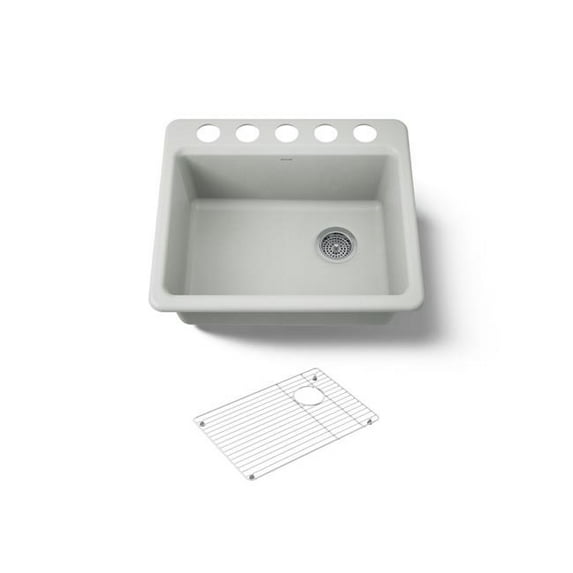 Kohler 5872-5UA1-FF 25 in. Undermount Single Bowl Kitchen Sink - Sea Salt