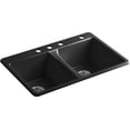 thumbnail image 1 of Kohler K-5873-4 Deerfield 33" Double Basin Top-Mount Enameled Cast-Iron Kitchen Sink -, 1 of 7