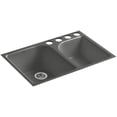 thumbnail image 1 of Kohler K-5931-4U Executive Chef 33" Double Basin Under-Mount Enameled Cast-Iron Kitchen, 1 of 7