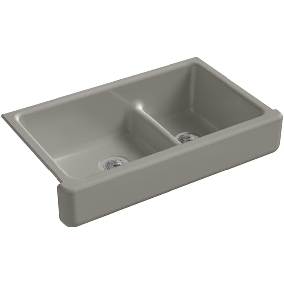 Kohler K-6426 Whitehaven 35-1/2" Undermount Double Basin Cast Iron Kitchen Sink - Cashmere