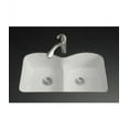 thumbnail image 1 of Kohler K-6626-6U Langlade 33" Double Basin Under-Mount Enameled Cast-Iron Kitchen Sink -, 1 of 7