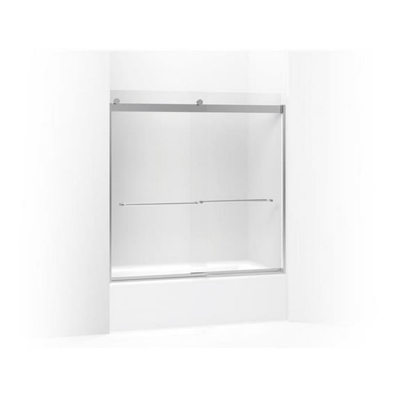 Kohler 706006-D3-SH 59.75 x 55.62 in. Levity Sliding Bath Door with 0.25 in. Thick Frosted Glass - Bright Silver