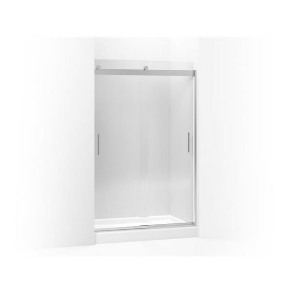 Kohler 706008-L-SH 74 x 47.62 in. Levity Sliding Shower Door with 0.25 in. Thick Crystal Clear Glass - Bright Silver