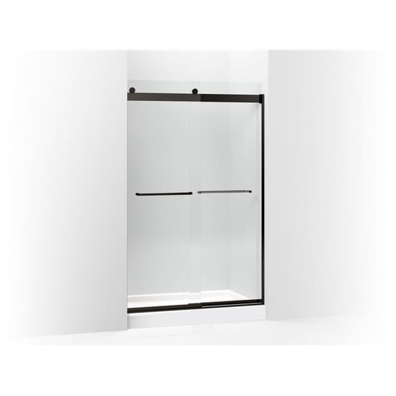 Kohler 706014-L-ABZ 74 x 47.62 in. Levity Sliding Shower Door with 0.25 in. Thick Crystal Clear Glass - Anodized Dark Bronze