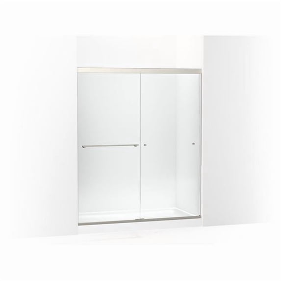 Kohler 707201-L-BNK 70 x 59.62 in. Revel Sliding Shower Door with 0.31 in. Thick Crystal Clear Glass - Anodized Brushed Nickel