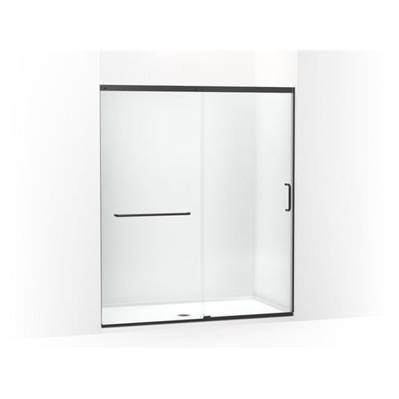 Kohler 707616-8L-BL 75.5 x 65.62 in. Elate Sliding Shower Door with 0.31 in. Thick Heavy Crystal Clear Glass - Matte Black