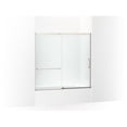 thumbnail image 1 of Kohler 707618-8L-MX 56.75 x 59.62 in. Elate Sliding Bath Door with 0.31 in. Thick Heavy Crystal Clear Glass - Matte Nickel, 1 of 7