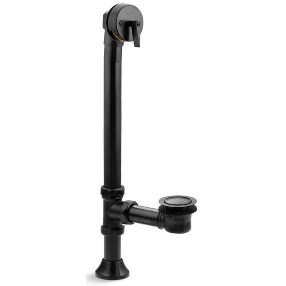 Kohler 7178-BKB 1.5 in. Decorative Adjustable Pop-Up Bath Drain for 5 ft. Whirlpool with Tailpiece - Brushed Black