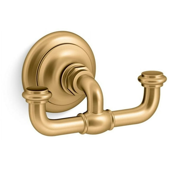 Kohler K-72572 Artifacts Double Robe Hook - Vibrant Brushed Moderne Brass