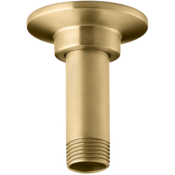 Kohler K-7396-2MB 3 in. Ceiling-Mount Rainhead Arm & Flange, Vibrant Brushed Moderne Brass
