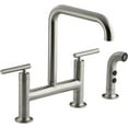 thumbnail image 1 of Kohler K-7548-4 Purist 1.5 GPM Widespread Bridge Kitchen Faucet - Vibrant Stainless, 1 of 7